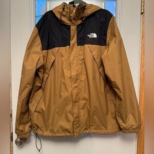 The North Face Men's Antora Jacket - Utility Brown and Black Performance Jacket